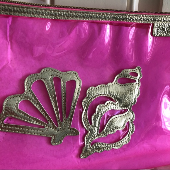 Lilly Pulitzer Pink Plastic Pouch New - Picture 4 of 9
